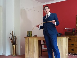 Naughty schoolboys must report to Headmaster Pandora Blake