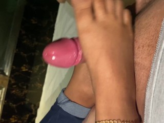 JERKING MY DICK OFF WITH WER SEXY FEET