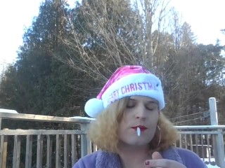 Courtney Sunshine Smoking fetish shemale for Christmas