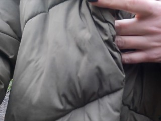Public Flashing Outdoors With A Hook In My Pussy