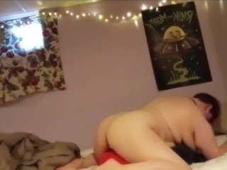 Humping my pillow/stuffie, thicc bbw ftm cums quietly with family in the other room (ALMOST CAUGHT)