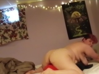 Humping my pillow/stuffie, thicc bbw ftm cums quietly with family in the other room (ALMOST CAUGHT)