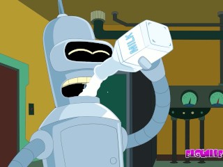 Bender fucks Leela very hard and puts her inside him ( Futurama ) cartoon porn