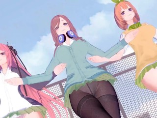 【KKVMD / MMD】WiggleWiggle 一花 二乃 三玖 四葉 五月【五等分の花嫁】