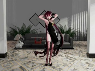 Li Sushang Hentai Honkai Impact Bass Knight MMD Undress Dance Black Wicks color edit Smixix