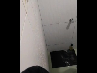 Rich bathroom at my cousin's house I masturbate while I watch my stepbrother