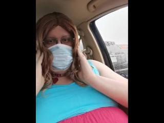 Sissy exposed in public store