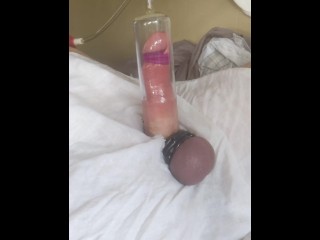 Sounds painful. Glass tube in cock while Cock in glass tube