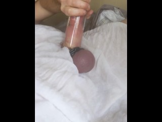 Sounds painful. Glass tube in cock while Cock in glass tube