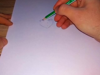 Drawing a bunny girl with huge boobs with a simple pencil