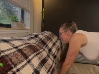 I got STUCK in the couch and had my neighbor come help...he FUCKED me and CREAMED on my ASS!