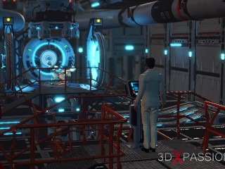 A sexy young hottie gets fucked hard by a sex android futanari