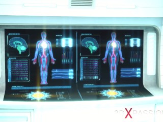 A sexy young hottie gets fucked hard by a sex android futanari