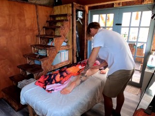 Horny Wife Seduces Hot Massage Therapist!!