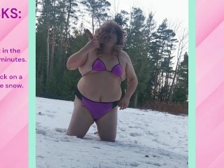 Dare: Tranny sucking a DILDO in the SNOW in the Daytime!