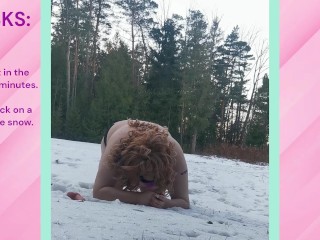 Dare: Tranny sucking a DILDO in the SNOW in the Daytime!