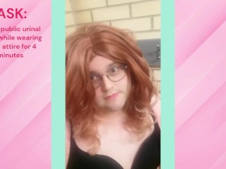 Dare: Sissy Trans Licks Public Urinal for 4 Minutes