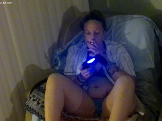 Gamer Girl Smoking Cigarettes In Bra and Panties Part 5 (Close Up)