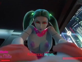 Rebecca and David Martinez Blowjob and Cowgirl (Cyberpunk Edgerunners 3d animation with sound)