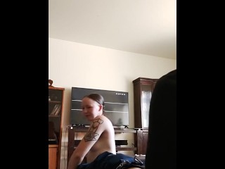 I interrupt his playing video games for a blow job and quick sex before work