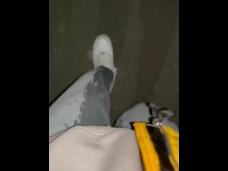 Japanese HENTAI can't stand it outdoors and pees a lot ♡ cute boy