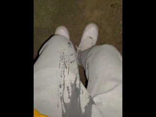 Japanese HENTAI can't stand it outdoors and pees a lot ♡ cute boy