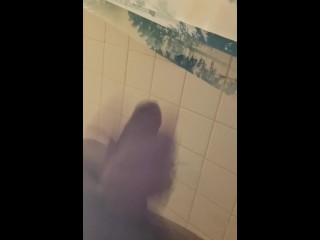 Quick cumshot in shower