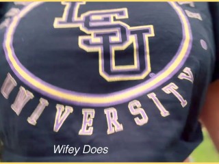 Flashing MILF tits on the hiking trail.