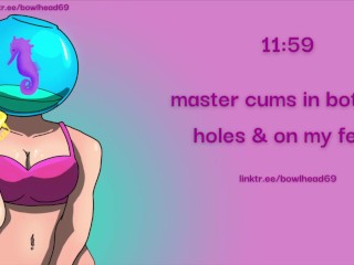 Audio: Master Cums in Both My Holes & on My Feet