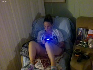 Bra and Panties Playing Video Games Cant Get No Better