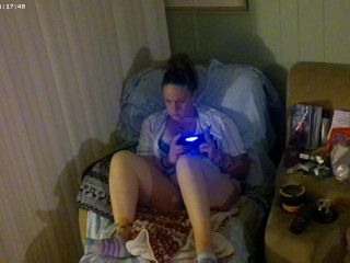 Bra and Panties Playing Video Games Cant Get No Better