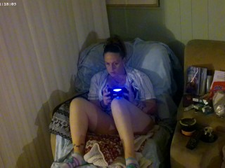 Bra and Panties Playing Video Games Cant Get No Better