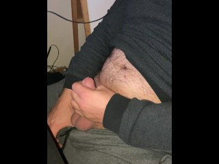 27 year old hot guy jerk off a big cock moans with pleasure copiously cum a lot of sperm