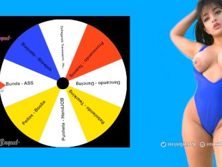 Wheel of sex game twerk blowjob boobs worship TRY NOT TO CUM!!!!