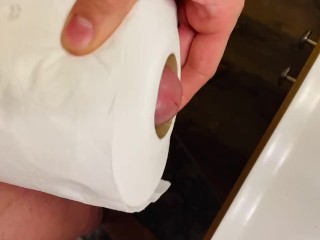 Toilet Paper roll Cumshot