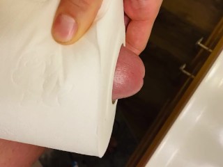 Toilet Paper roll Cumshot