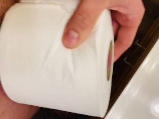 Toilet Paper roll Cumshot