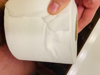 Toilet Paper roll Cumshot