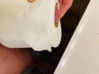 Toilet Paper roll Cumshot