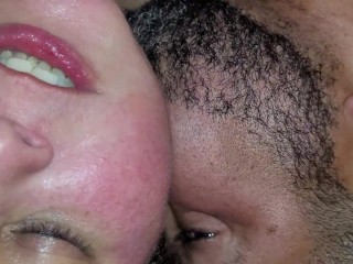 BBW creampie licking and kissing and close up hairy meaty pussy fuck