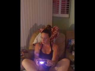 I Let Roommate Film Up My Dress (Cute Busty Girl Playing Video Games)