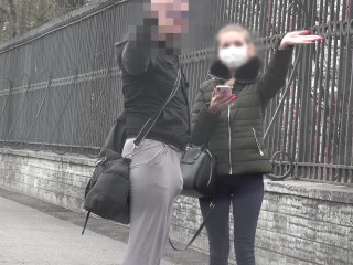 Bulge dick flash on street \ public flashing