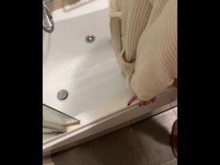 I rub my girlfriend's butt in the shower and ask her to handjob me