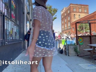 Sheer clothes walking around Folsom Street Fair