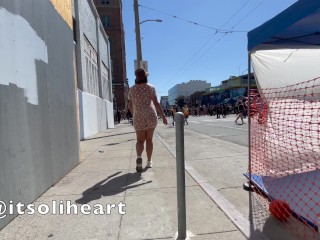 Sheer clothes walking around Folsom Street Fair