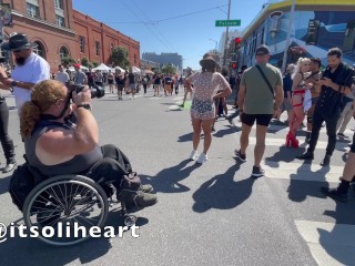 Sheer clothes walking around Folsom Street Fair