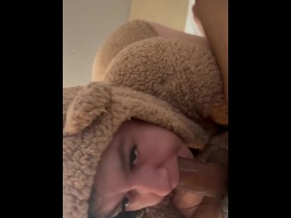 Mommy bear gags on daddy’s bbc