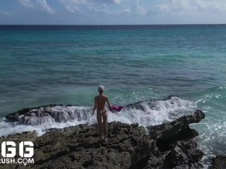 Naked on the beach