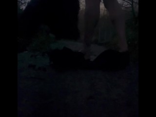 Huge dick naked barefoot cars passing close