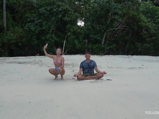 MEDITATION ON THE BEACH, DEEP BLOWJOB FROM A STRANGER!